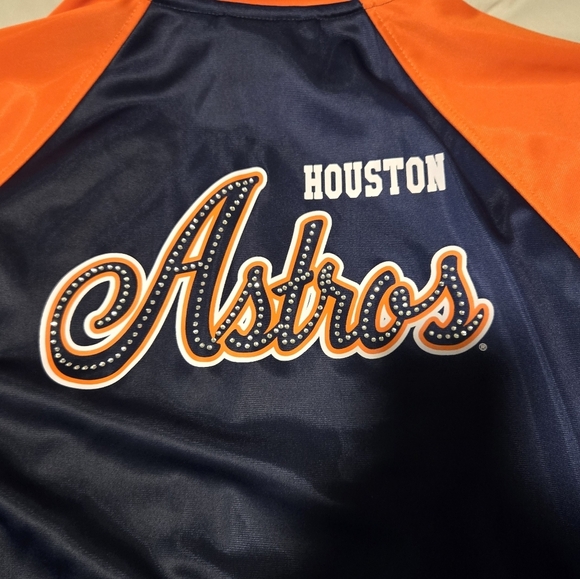 Women's Houston Astros G-III 4Her by Carl Banks Navy First Place Raglan Full-Zip - Picture 3 of 10
